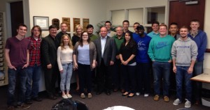 2015 Law, Justice, and Culture Institute students were joined by a few Olivet business students to hear Marty Ozinga, III, of Ozinga Brothers, speak to the class on Christian worldview in business and the importance of free market principles.